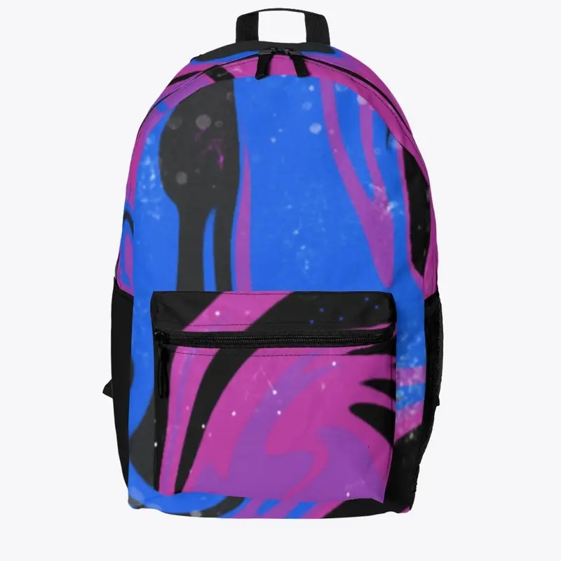 Digital Pour Paint Art mask and bookbag